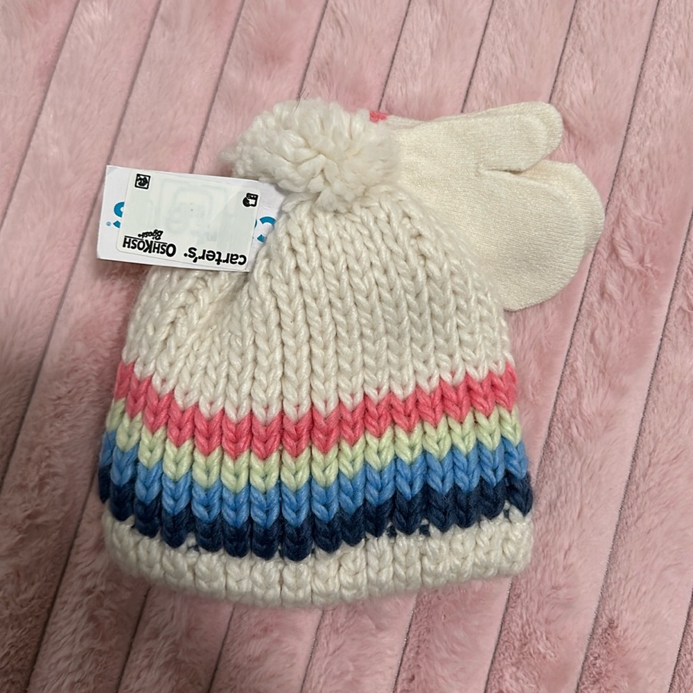 Infant beanie and glove set